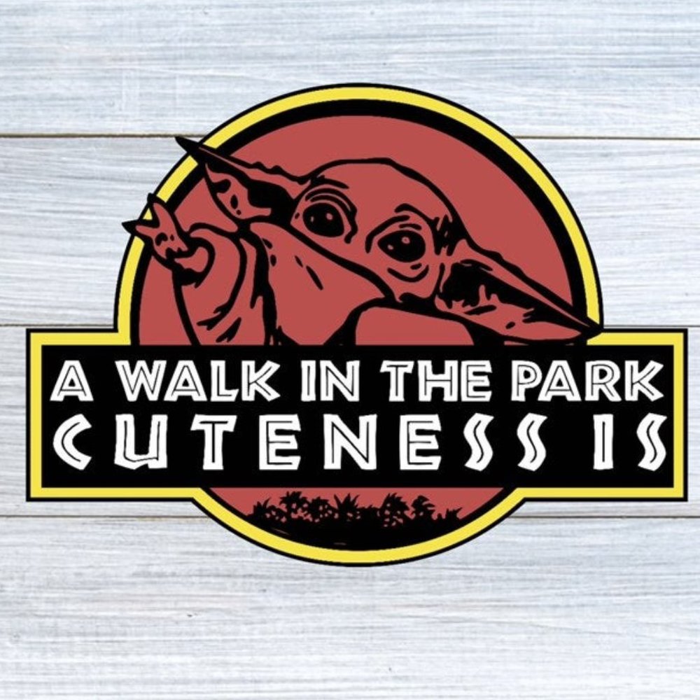 Baby Yoda Decal a walk in the park cuteness is